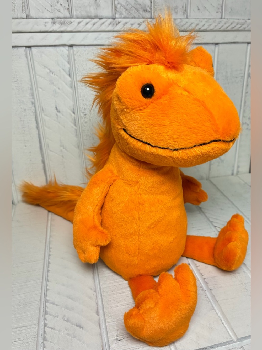 Jellycat Cruz Crested Newt Orange Plush RETIRED Collectible Stuffed Animal Toy - Picture 6 of 9